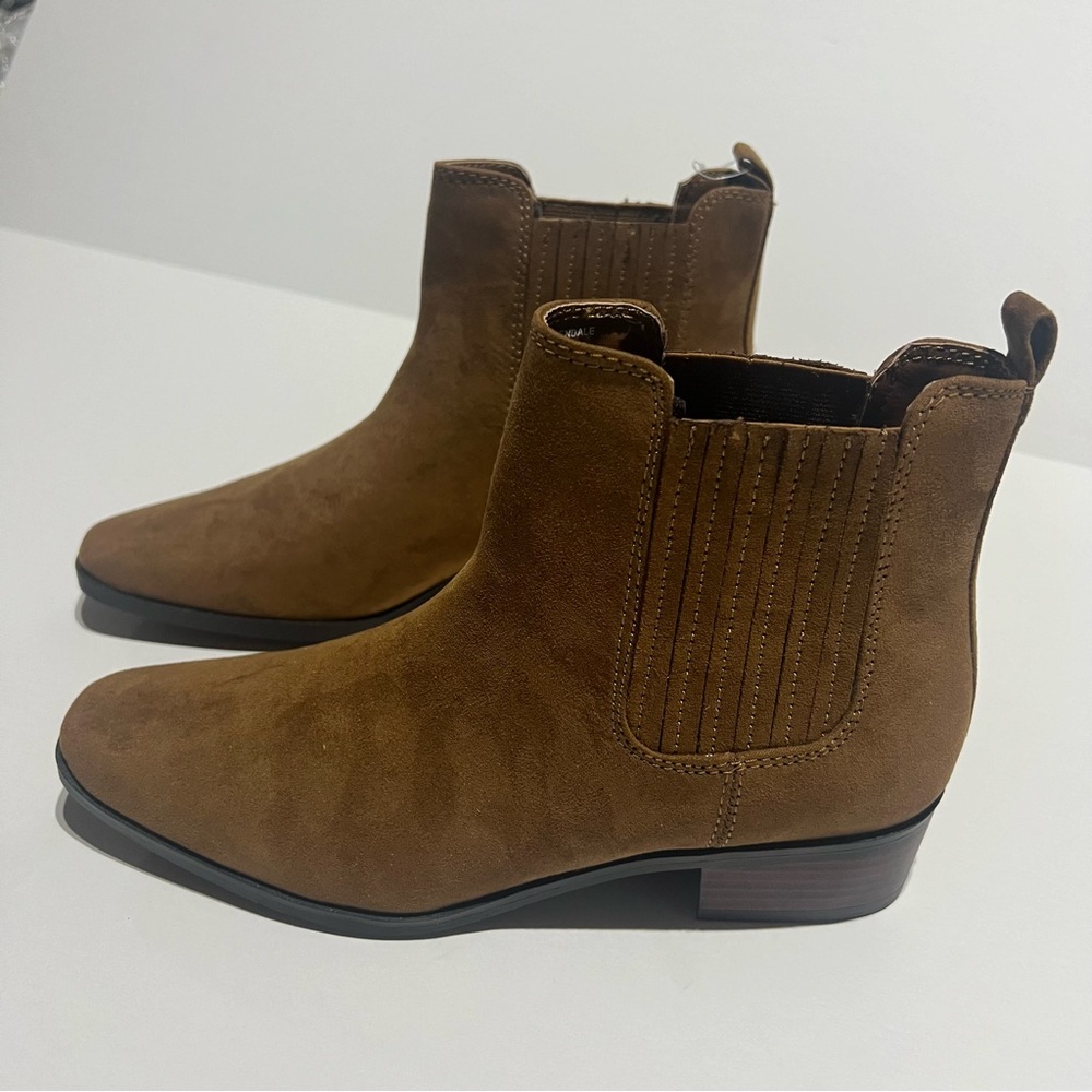 Ana Boots Womens 6 M Glendale Ankle F22192 Brown Fabric Low Heels Casual